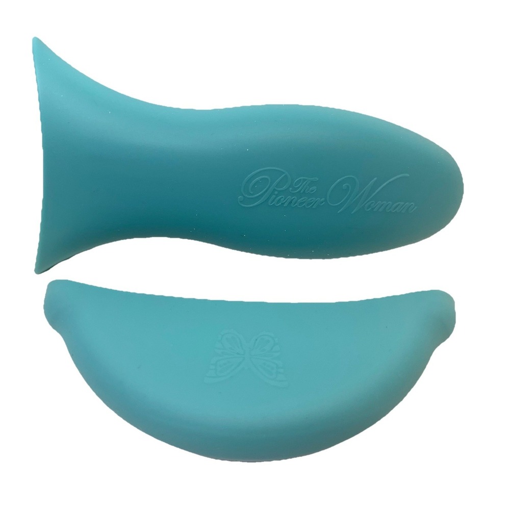 2 The Pioneer Woman Silicone Pot Handle Holders for 8" Skillet Turquoise